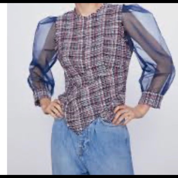 NWT Zara organza top - Picture 2 of 9